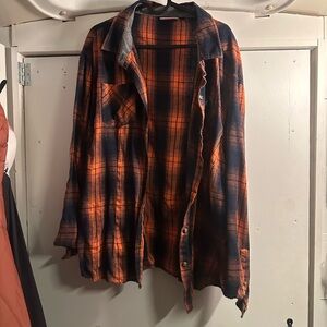 Women’s Orange Plaid Shirt